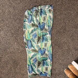 Leafy Green and Blue Maxi Skirt